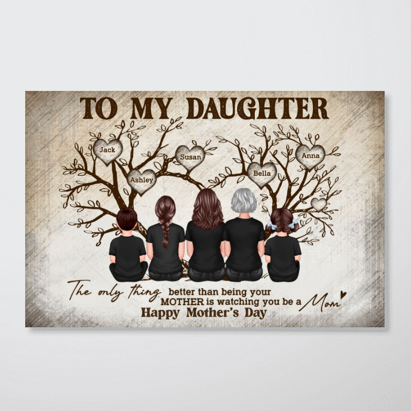 To My Daughter From Happy Mother's Day Tree Of Life - Personalized Poster - Mother's Day Gift For Daughter