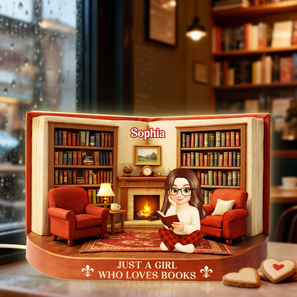 Just A Girl Who Loves Books - Personalized Light Box - Gift for Book Lovers