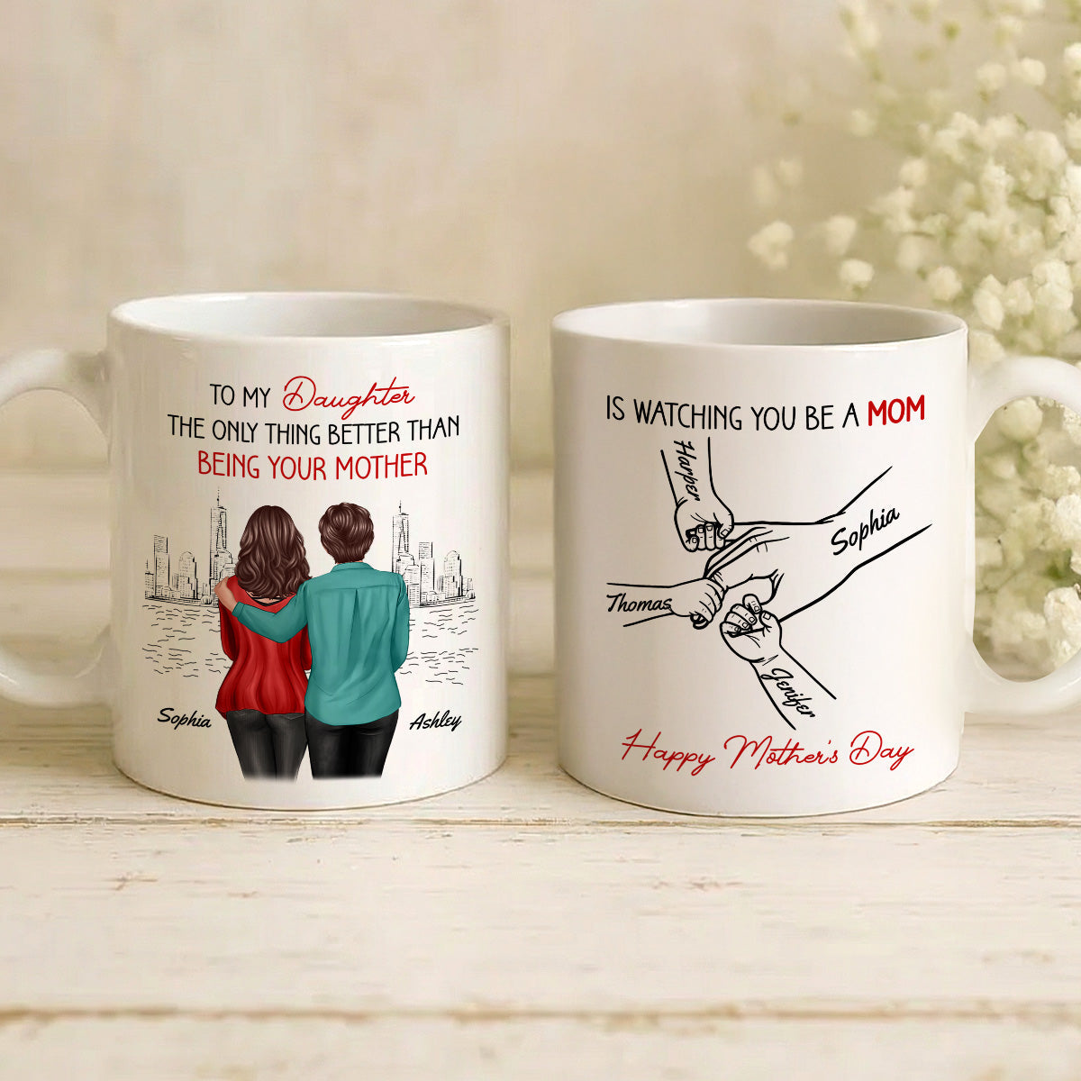 From Mom Dad To Daughter Watching You Be A Mom - Personalized Mug - Mother's Day Gift For Daughter