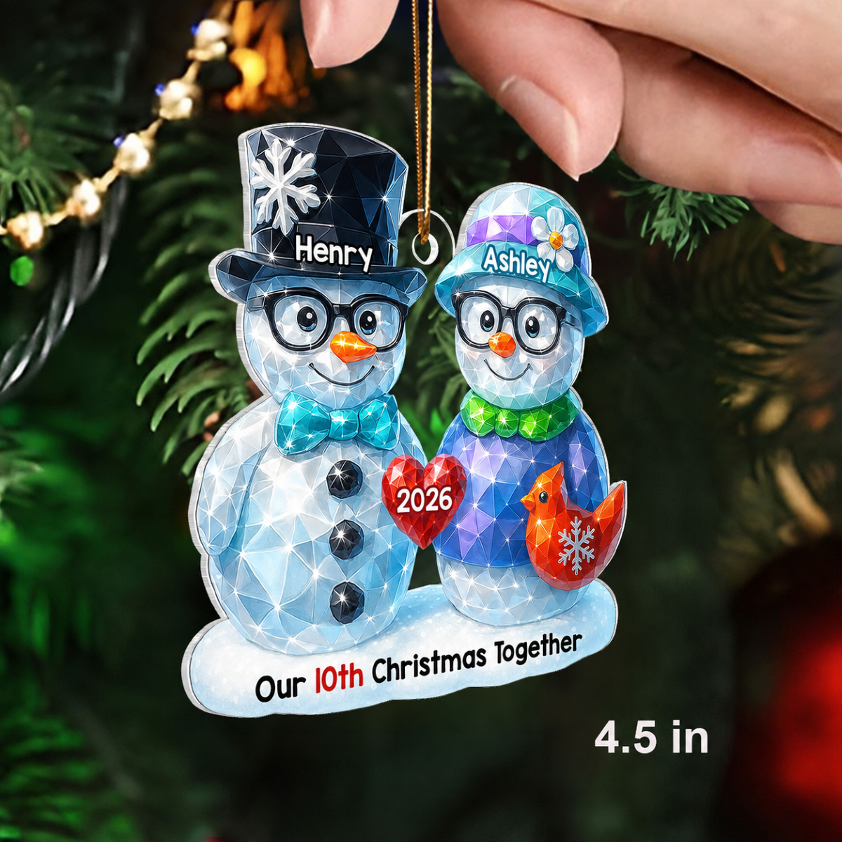 Our Christmas Together 3D Shining Effect - Personalized Acrylic Ornament - Unique Christmas Gift For Him, For Her, For Couple