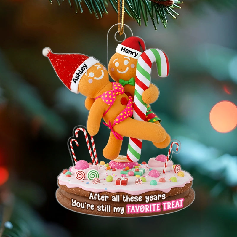 Gingerbread Funny Old Couple - Personalized Acrylic Ornament - Christmas Gift for him, Gift for her