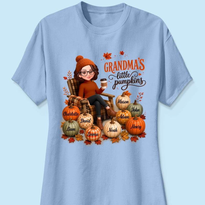 Grandma's Little Pumpkins - Personalized Shirt - Trendy Fall Tee for Grandma