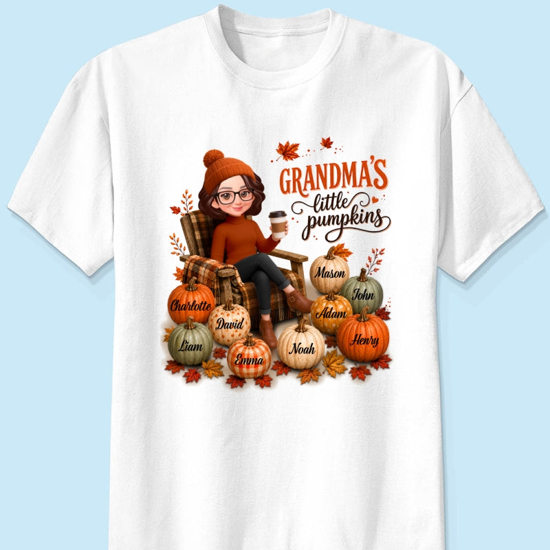 Grandma's Little Pumpkins - Personalized Shirt - Trendy Fall Tee for Grandma