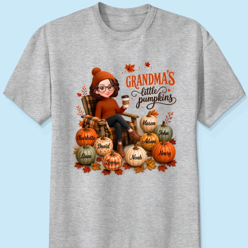 Grandma's Little Pumpkins - Personalized Shirt - Trendy Fall Tee for Grandma