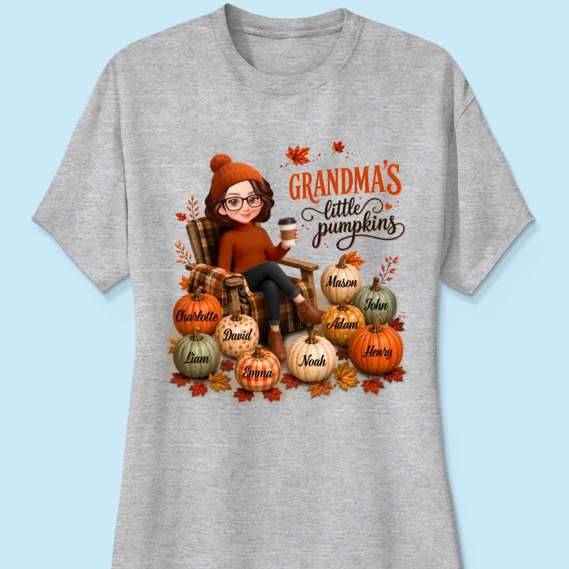Grandma's Little Pumpkins - Personalized Shirt - Trendy Fall Tee for Grandma