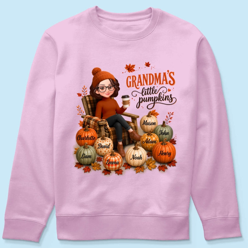 Grandma's Little Pumpkins - Personalized Shirt - Trendy Fall Tee for Grandma