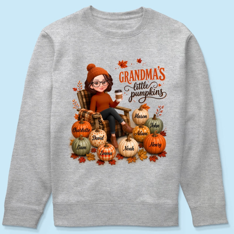 Grandma's Little Pumpkins - Personalized Shirt - Trendy Fall Tee for Grandma