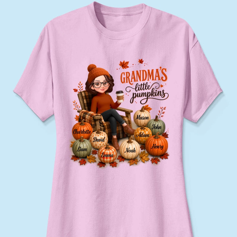 Grandma's Little Pumpkins - Personalized Shirt - Trendy Fall Tee for Grandma