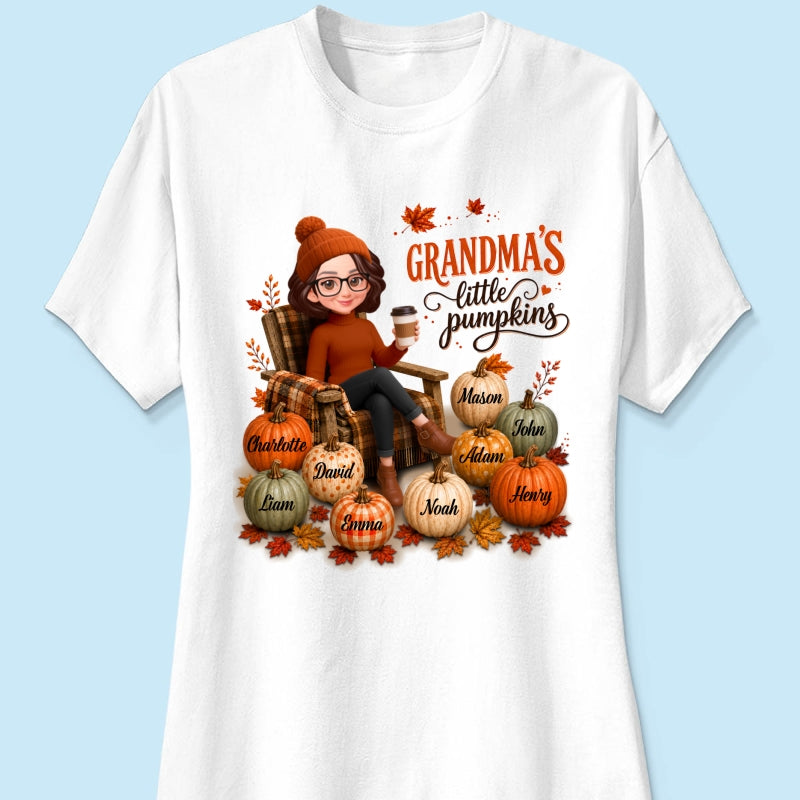 Grandma's Little Pumpkins - Personalized Shirt - Trendy Fall Tee for Grandma
