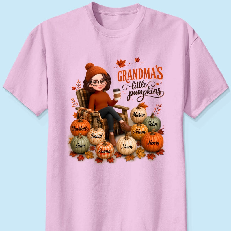 Grandma's Little Pumpkins - Personalized Shirt - Trendy Fall Tee for Grandma