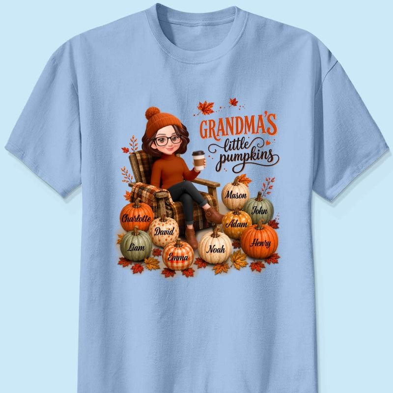 Grandma's Little Pumpkins - Personalized Shirt - Trendy Fall Tee for Grandma