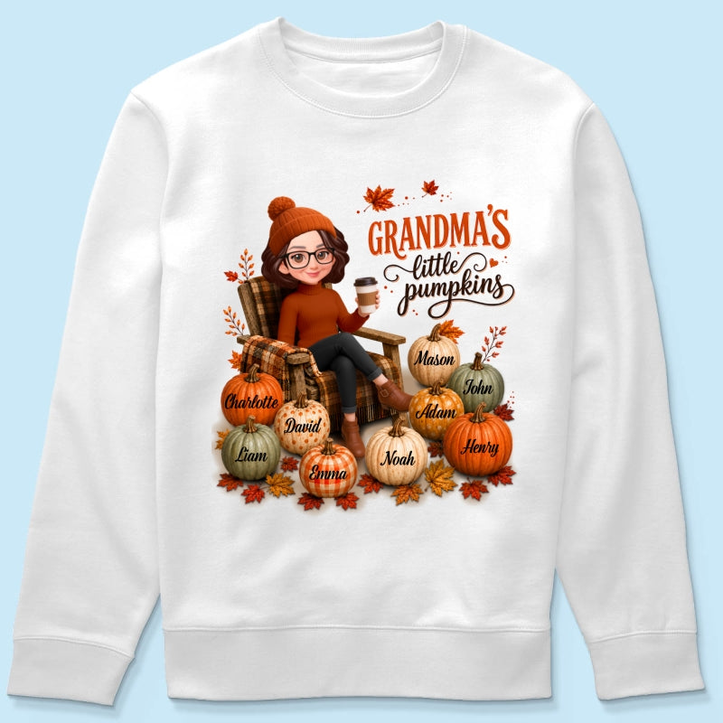 Grandma's Little Pumpkins - Personalized Shirt - Trendy Fall Tee for Grandma