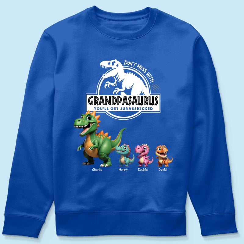 Don't Mess With Grandpasaurus Dinosaurs - Personalized Shirt - Father's Day Gift For Grandpa, Dad, Husband