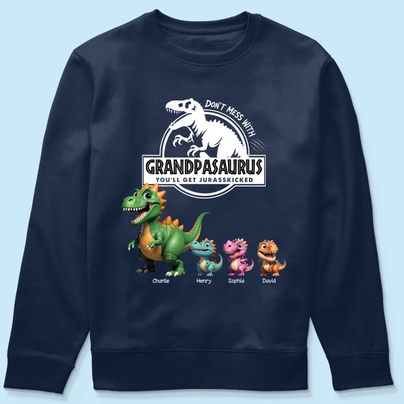 Don't Mess With Grandpasaurus Dinosaurs - Personalized Shirt - Father's Day Gift For Grandpa, Dad, Husband