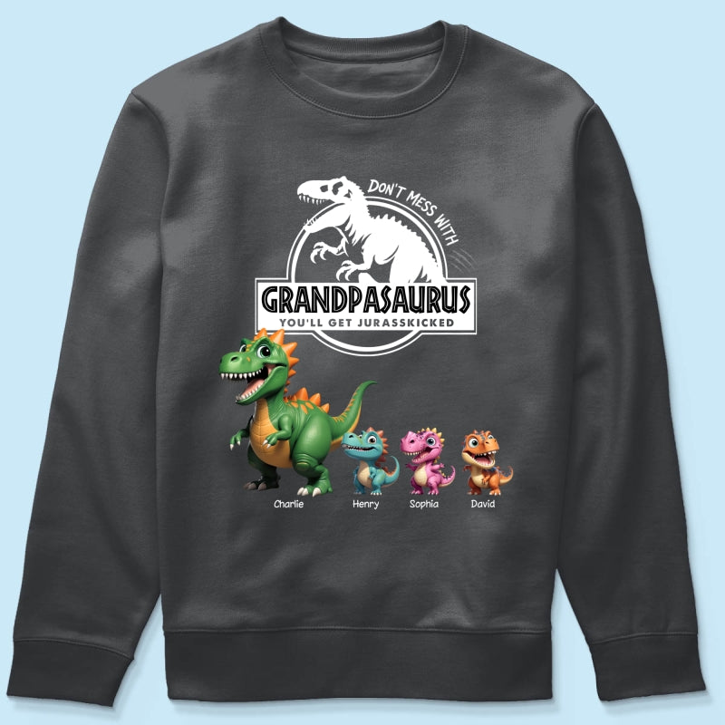 Don't Mess With Grandpasaurus Dinosaurs - Personalized Shirt - Father's Day Gift For Grandpa, Dad, Husband