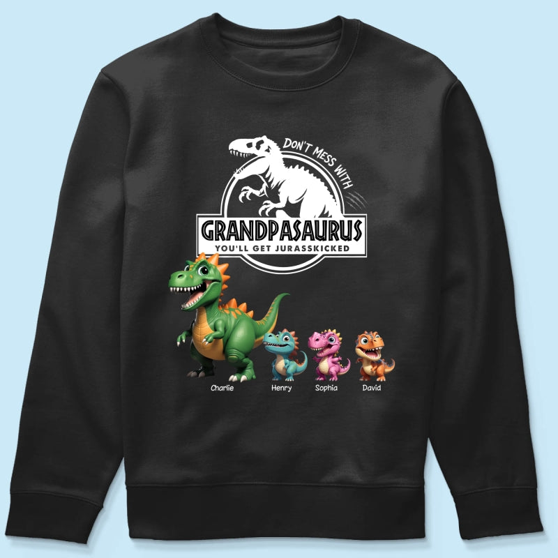 Don't Mess With Grandpasaurus Dinosaurs - Personalized Shirt - Father's Day Gift For Grandpa, Dad, Husband