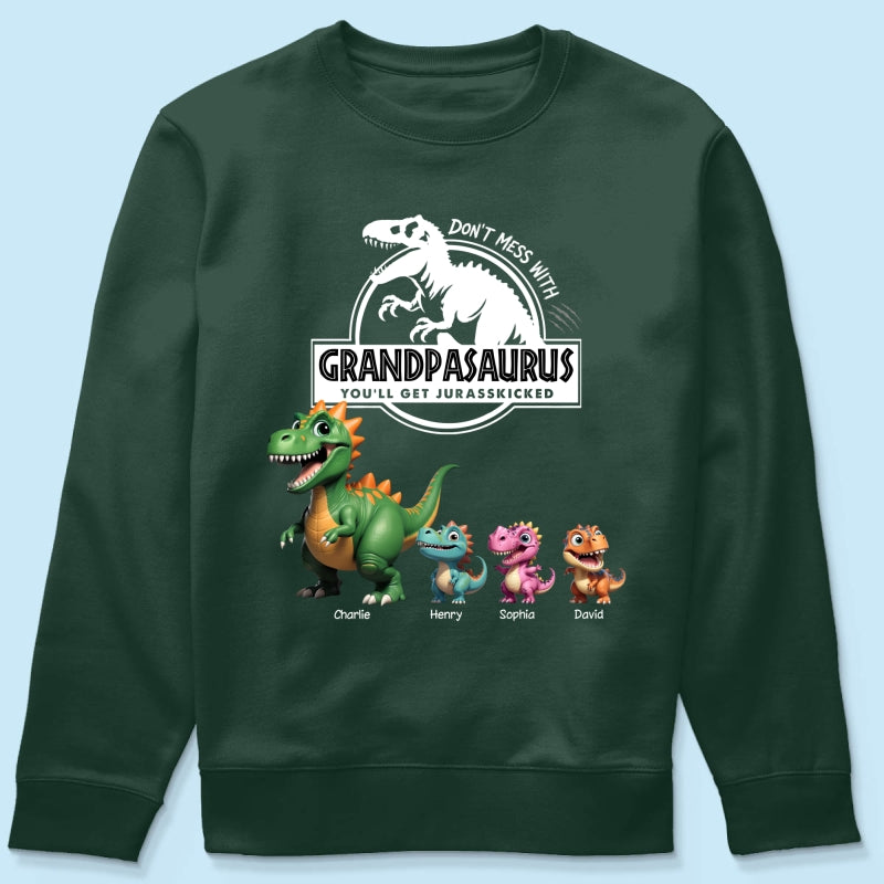 Don't Mess With Grandpasaurus Dinosaurs - Personalized Shirt - Father's Day Gift For Grandpa, Dad, Husband