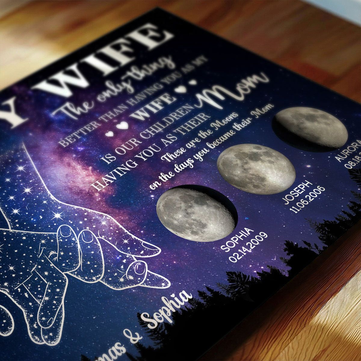 To My Wife The Only Thing Better Custom Kids Birth Moon Phase - Personalized Poster - Mother's Day Gift For Wife