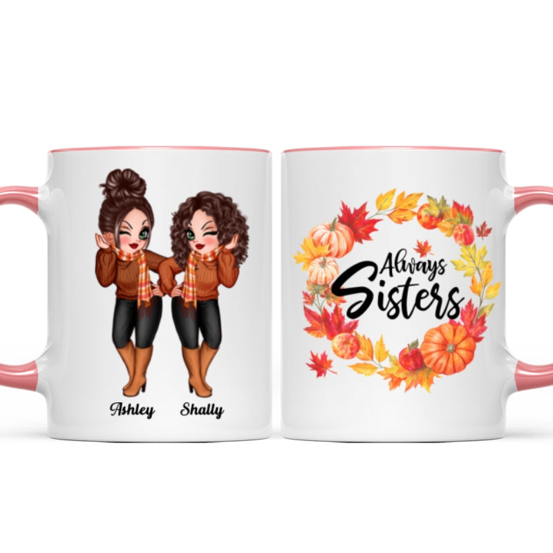 Fall Season Wreath Pretty Girls Personalized Mug