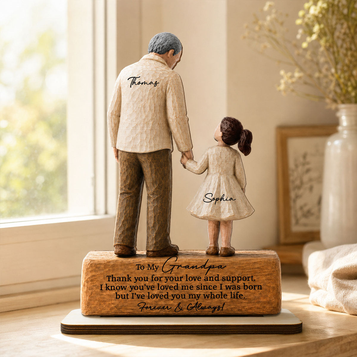 I've Loved You My Whole Life Grandpa 2D Flat Printed - Personalized 2-Layered Wooden Plaque - Sentimental  Gift For Grandpa