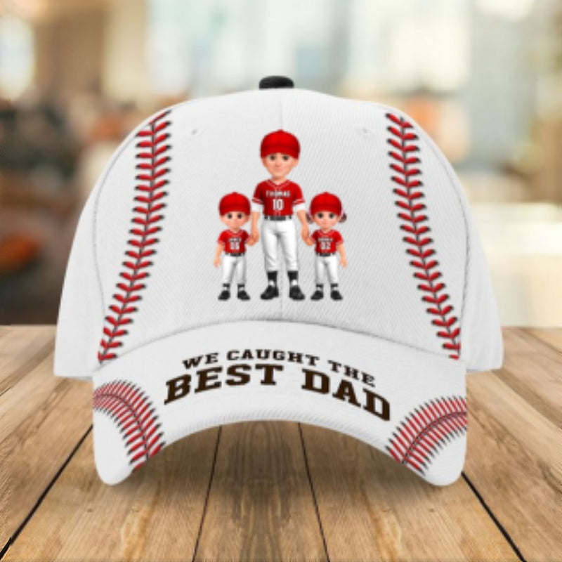 We Caught The Best Baseball Dad - Personalized Classic Cap - Father's Day Gift For Baseball Dad, Husband