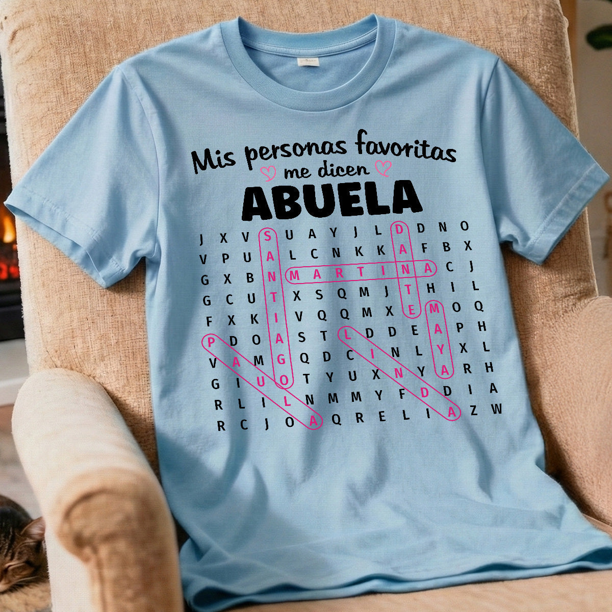 My Favorite People Call Me Abuela Word Search Puzzle - Personalized Shirt - Gift For Spanish Grandma
