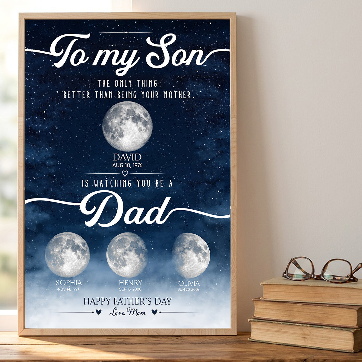 The Only Thing Better Custom Moon Phase by Date - Personalized Poster - Father's Day Gift for Son