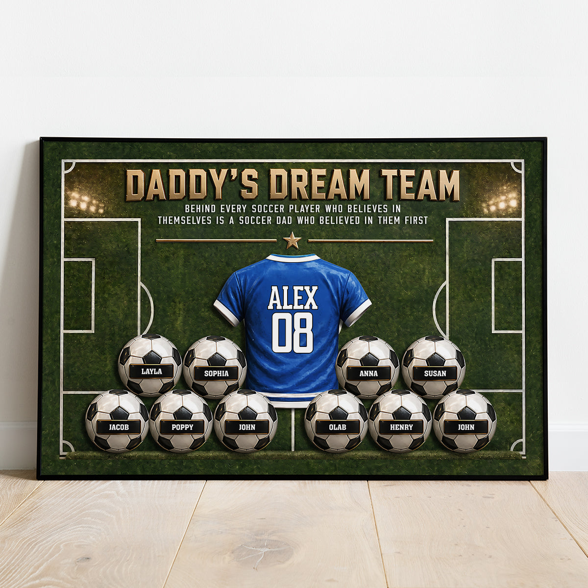 Behind Every Soccer Player Who Believed In Himself - Personalized Poster - Heartfelt Gift For Soccer Dad, Gift For Husband