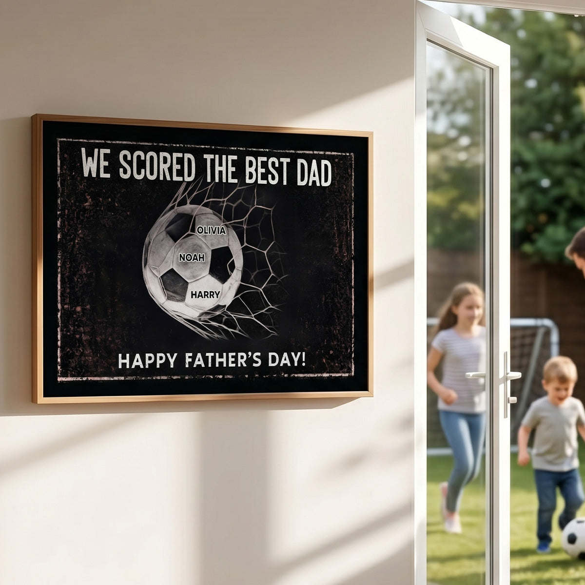 We Scored The Best Dad - Personalized Poster - Father's Day Gift For Soccer Dad, UK Football Dad