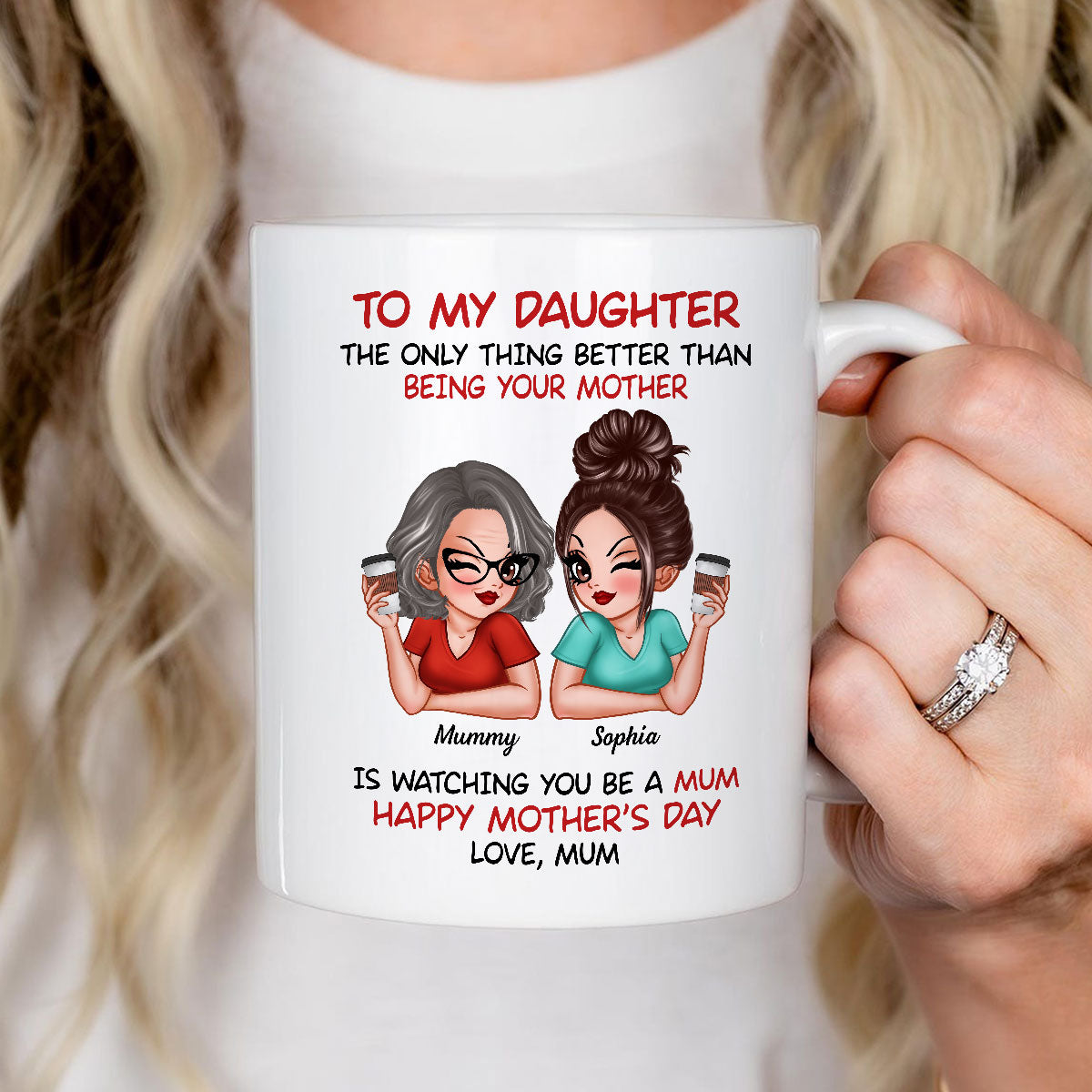 To My Daughter From Mum Happy Mother's Day - Personalised Mug - Mother's Day Gift For Daughter