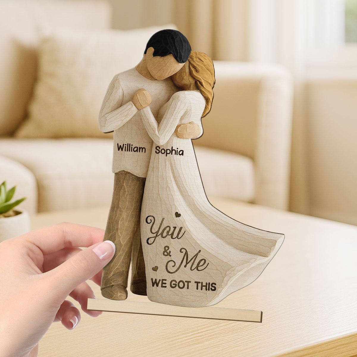 You & Me We Got This 3D Effect Couple - Personalized 2-Layered Wooden Plaque - Gift For Him, Gift For Her