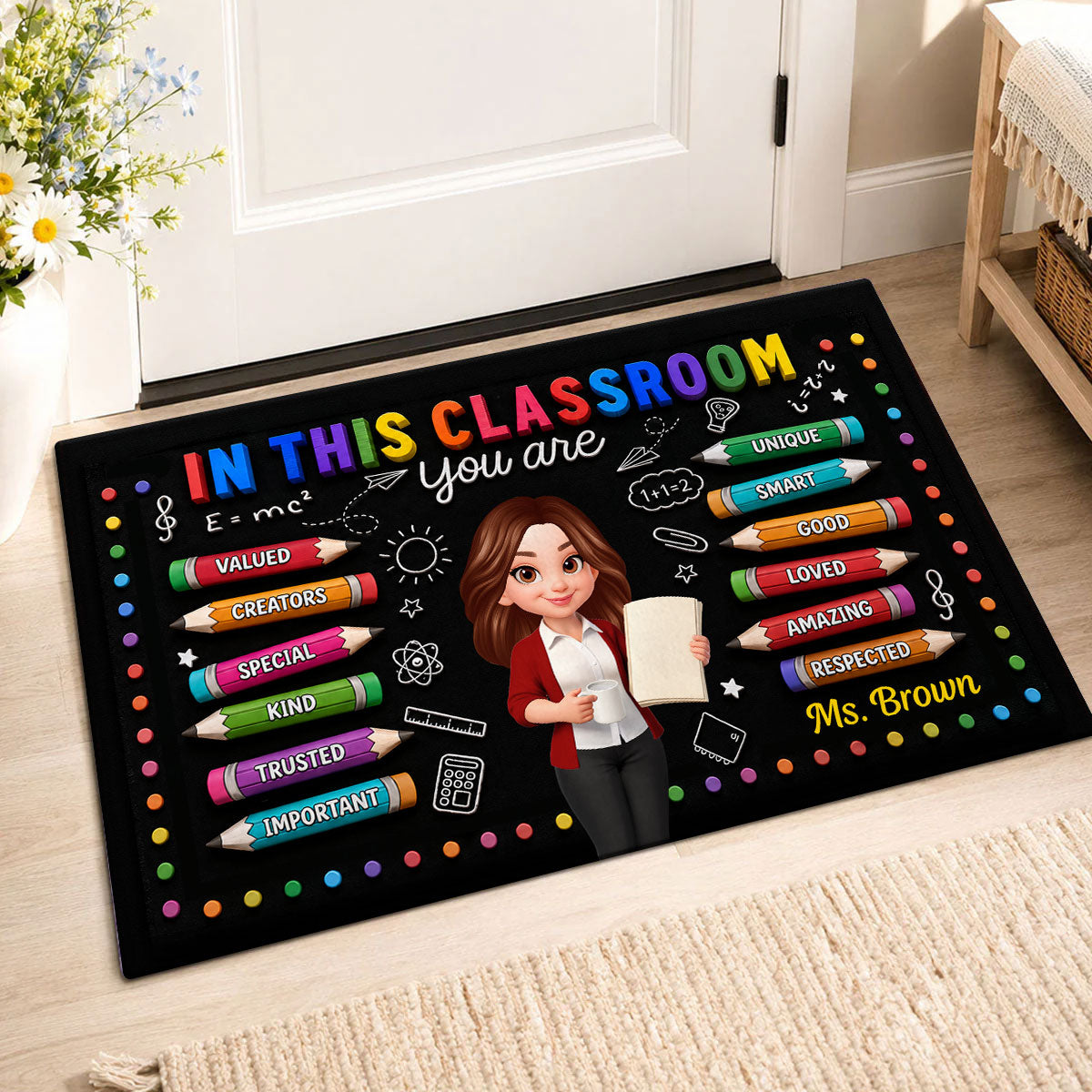 In This Class You're Better - Personalized Doormat - Back To School Gift For Teacher, Classroom Decors