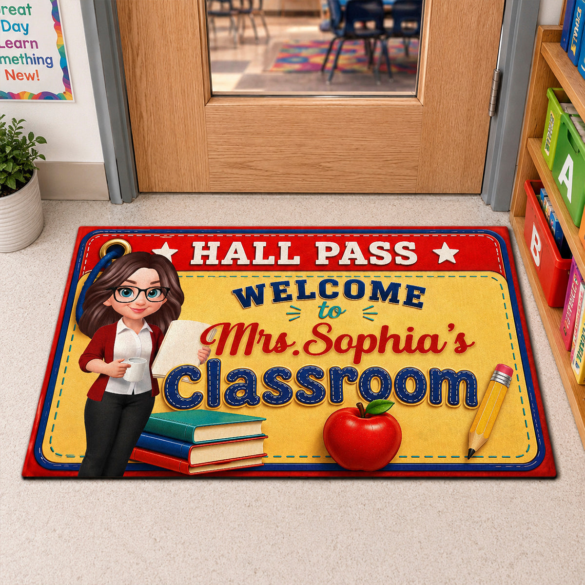 Hall Pass Welcome To Class - Personalized Doormat - Back To School Gift For Teachers, Classroom Decors