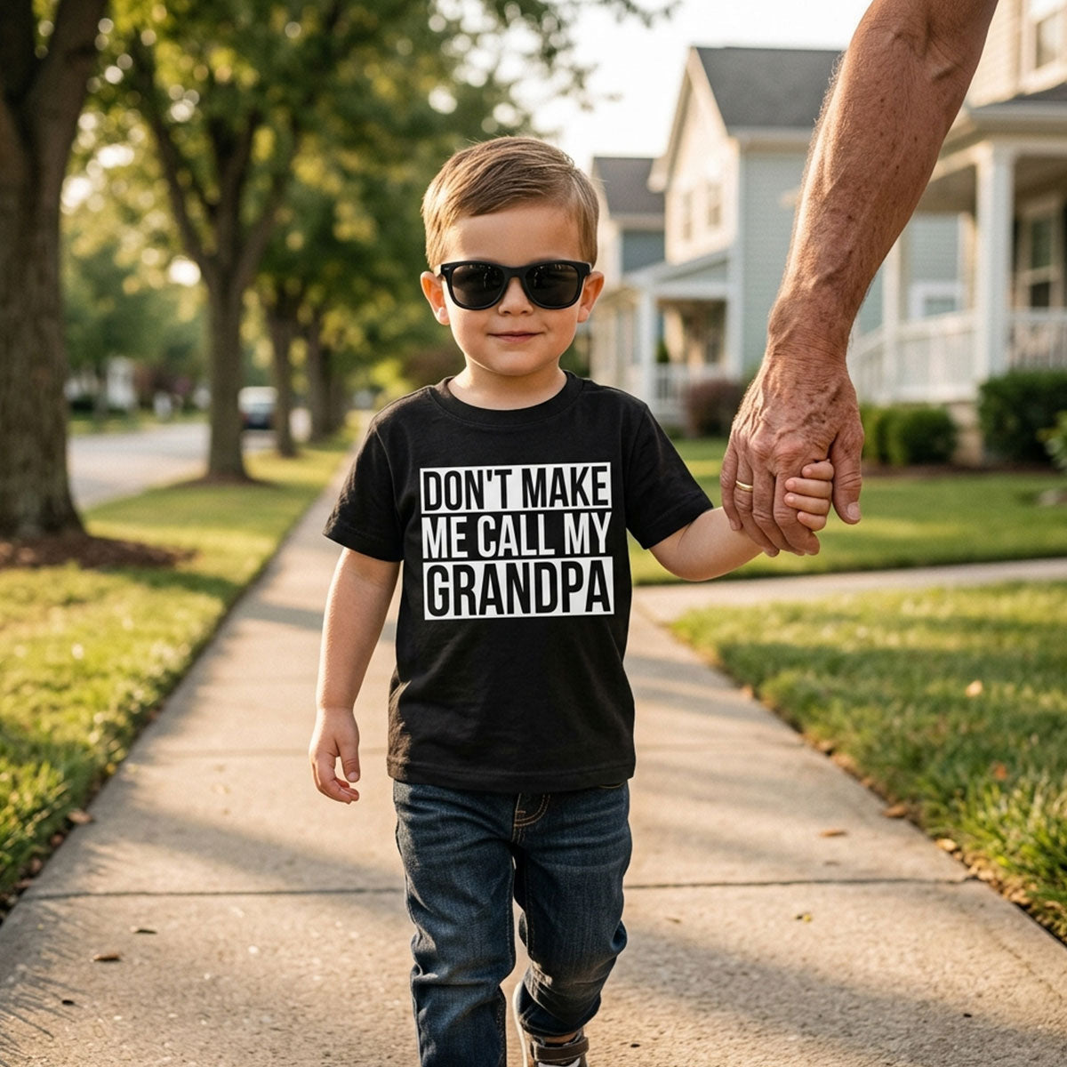 Don't Make Me Call My Grandpa Shirt For Kid
