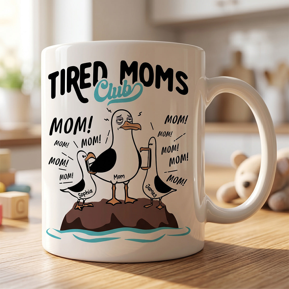 Tired Moms Club Seagull Mom Mom Mom - Personalized Mug - Funny Mother's Day Gift For Mom