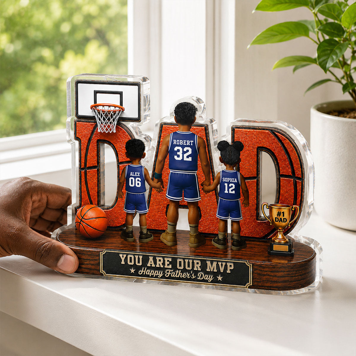 Basketball Dad Legend You Are Our MVP - Personalized Acrylic Block Plaque -  Gift For Dad, Husband, Basketball Fans