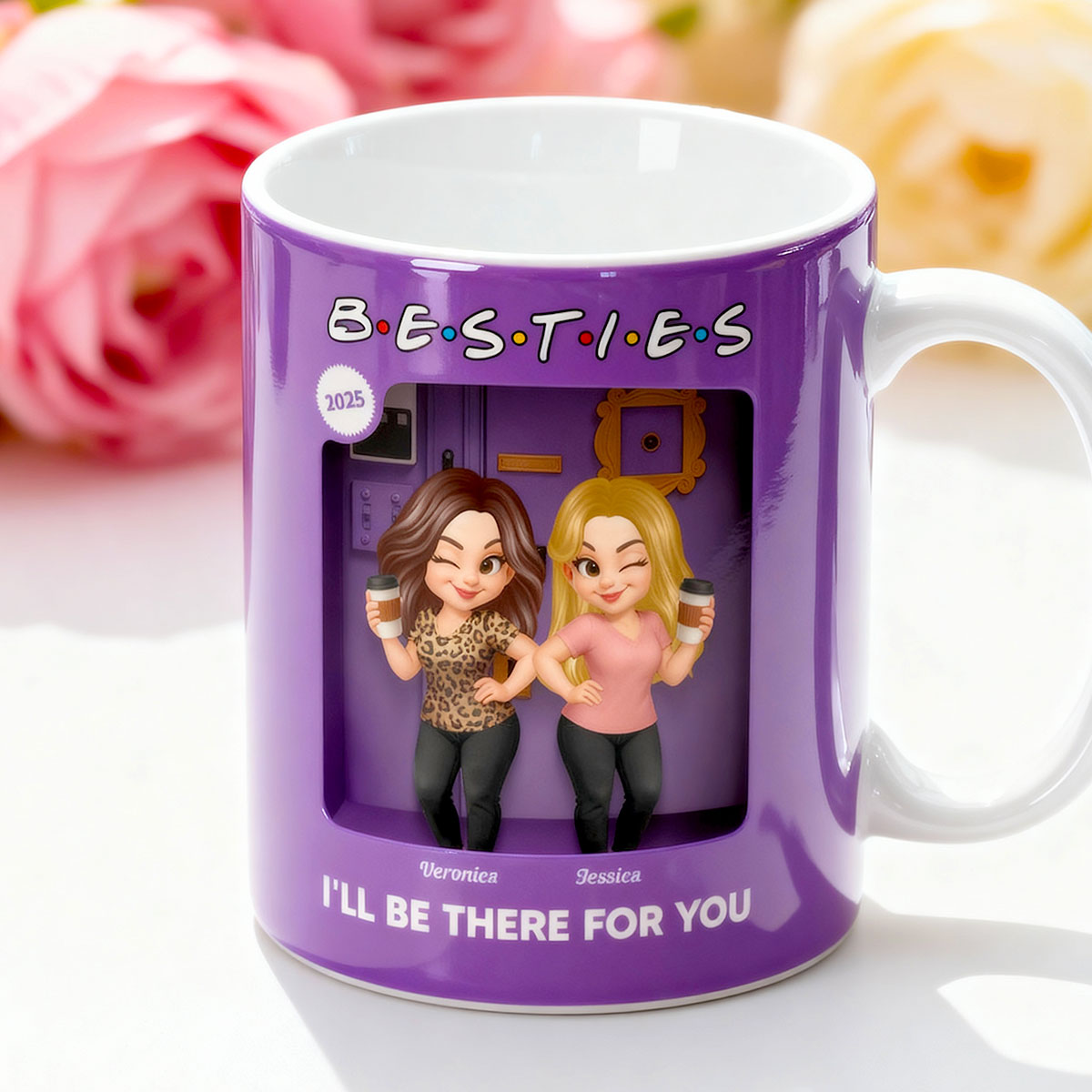 Pretty Girl Best Friends Purple Toy Box Style - Personalized Mug - Gift For Besties
