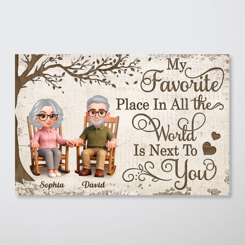 Eternal Love Couple On Rocking Chair - Personalized Poster - Valentine's Day Gift For Couple