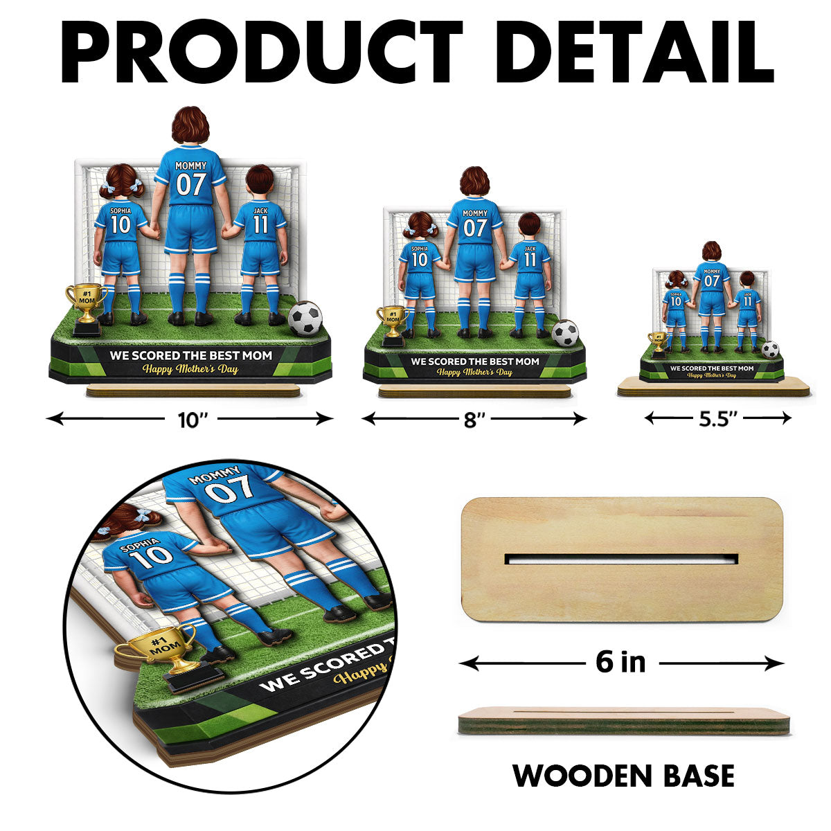 We Scored The Best Mom Soccer - Personalized 2-Layered Wooden Plaque - Mother's Day Gift For Soccer Mom