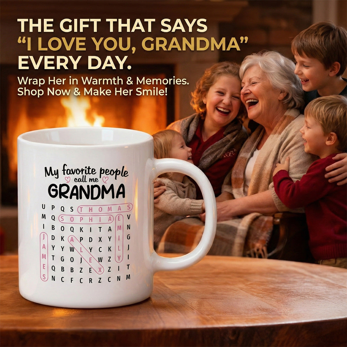 Favorite People Call Me Grandma Word Search Puzzle - Personalized Mug - Mother's Day Gift For Grandma