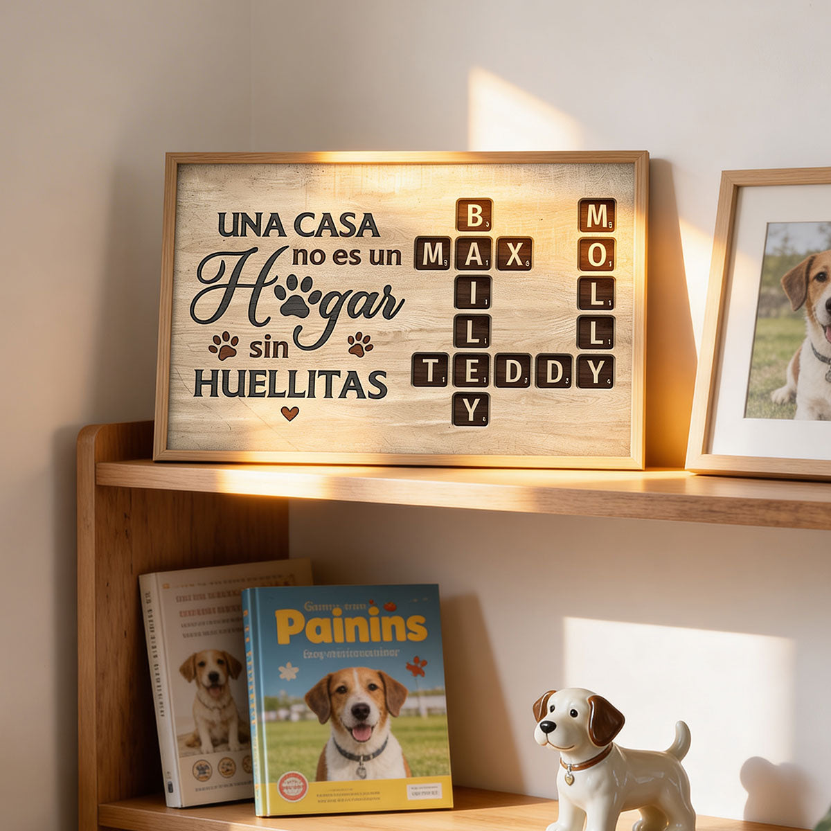 Una Casa No Es Un Hogar Sin Huellitas Crossword Puzzle Art - Personalized Poster - Spanish Version Home Decor For Pet Lovers