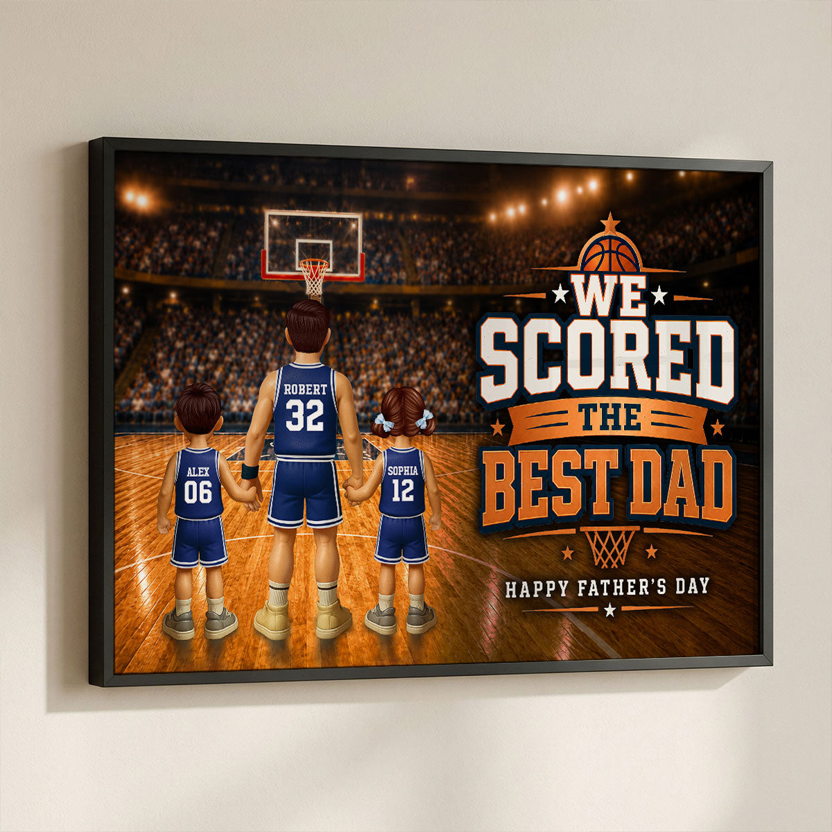 Basketball No 1 Dad Legend You Are Our MVP - Personalized Poster - Father's Day Gift For Dad, Husband, Basketball Fans