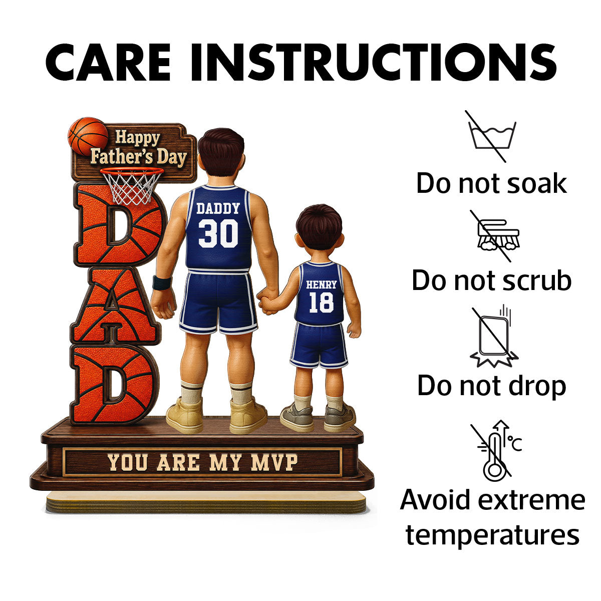 Basketball Dad Legend You Are Our MVP - Personalized 2-Layered Wooden Plaque -  Gift For Dad, Husband, Basketball Fans