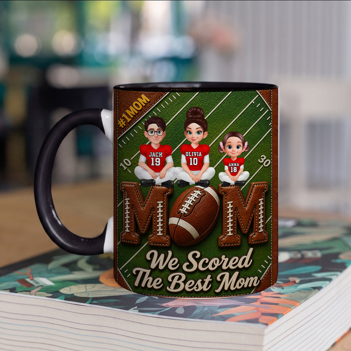 We Scored the Best Football Mom - Personalized Mug - Mother's Day Gift for Mom, Wife