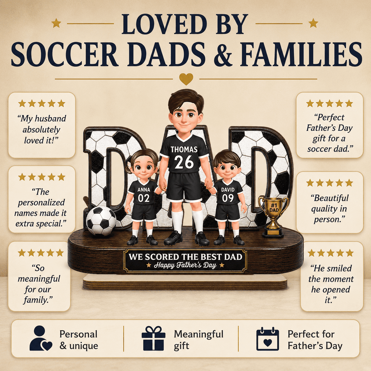 Soccer Dad Legend We Scored The Best Dad - Personalized 2-Layered Wooden Plaque -  Gift For Dad, Husband, Soccer Lovers