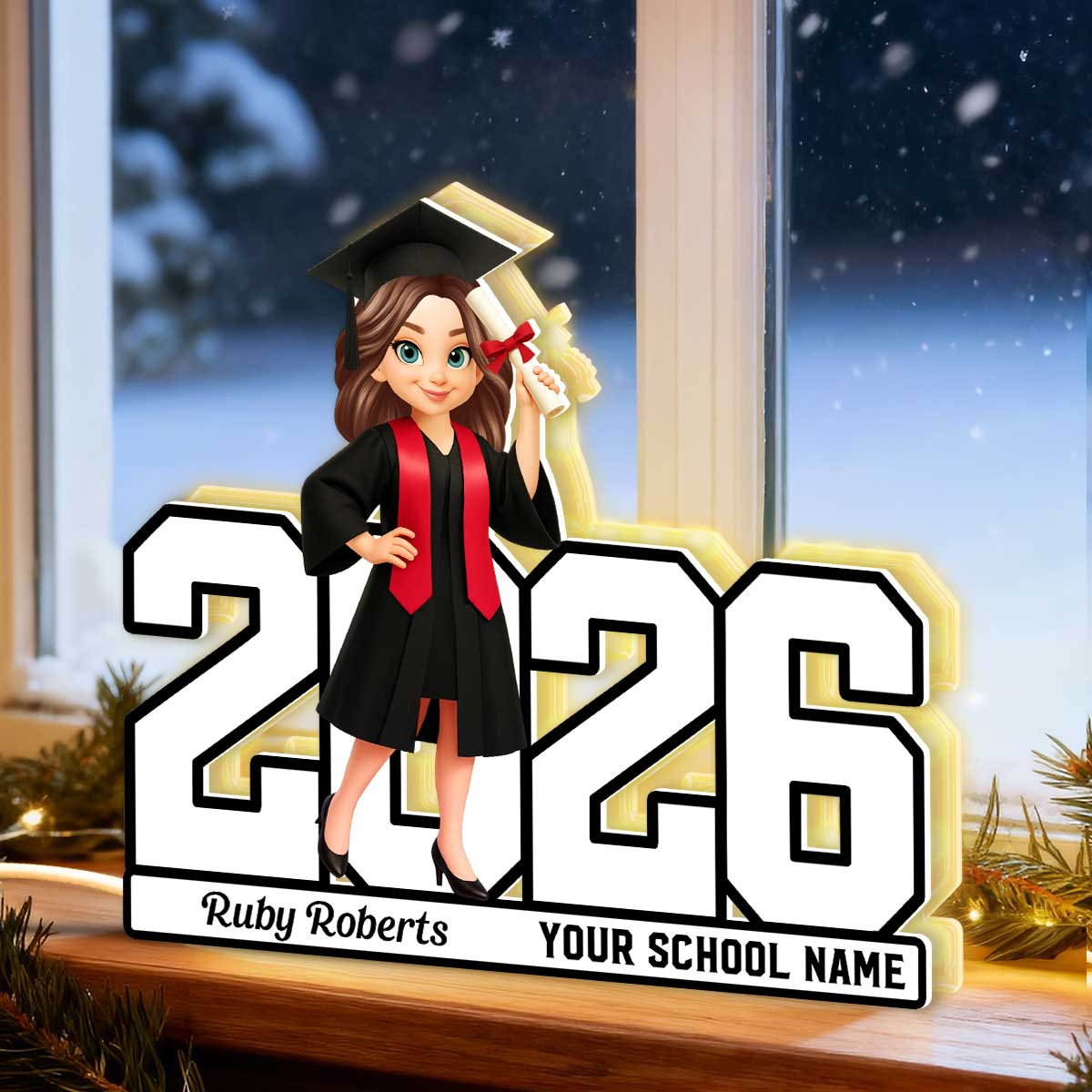Graduation Senior Class Of Year - Personalized Light Box - Christmas Gift For Graduates