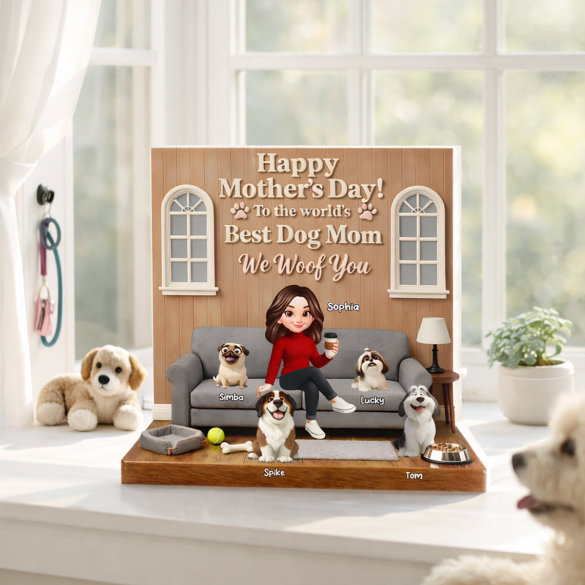 Best Dog Mom We Woof You - Personalized Acrylic Block Plaque - Gift For Dog Lovers, Dog Mom