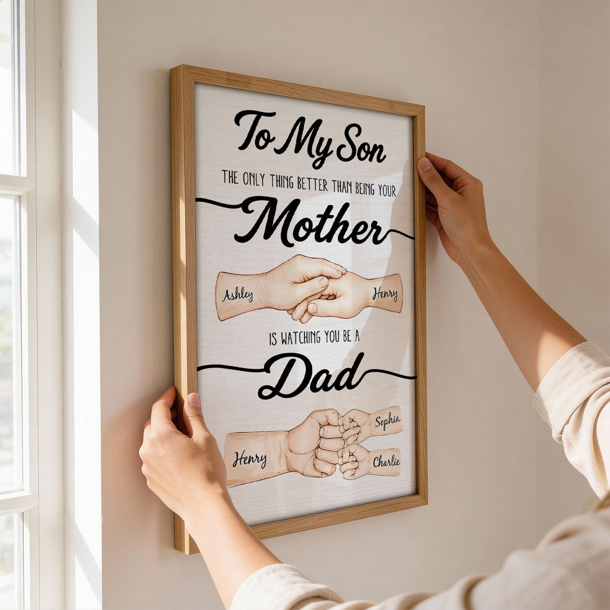 To My Son Watching You Be A Dad From Mom - Personalized Poster - Father's Day Gift For Son