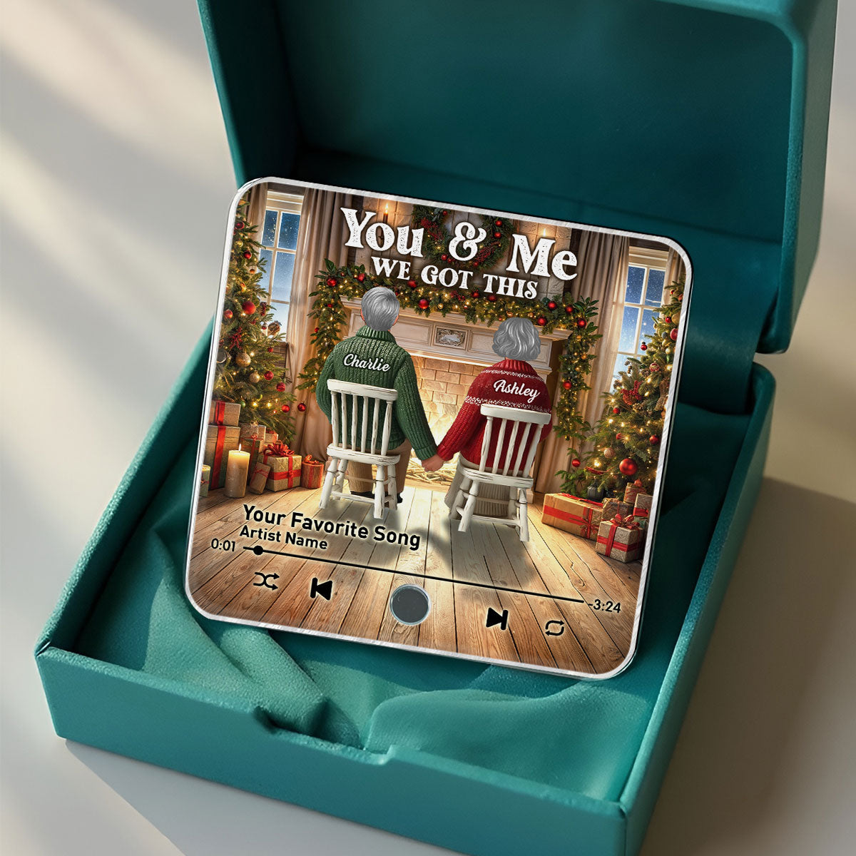 Couple Growing Old Together Christmas - Personalized Music Fridge Magnet - Christmas Gift For Couple