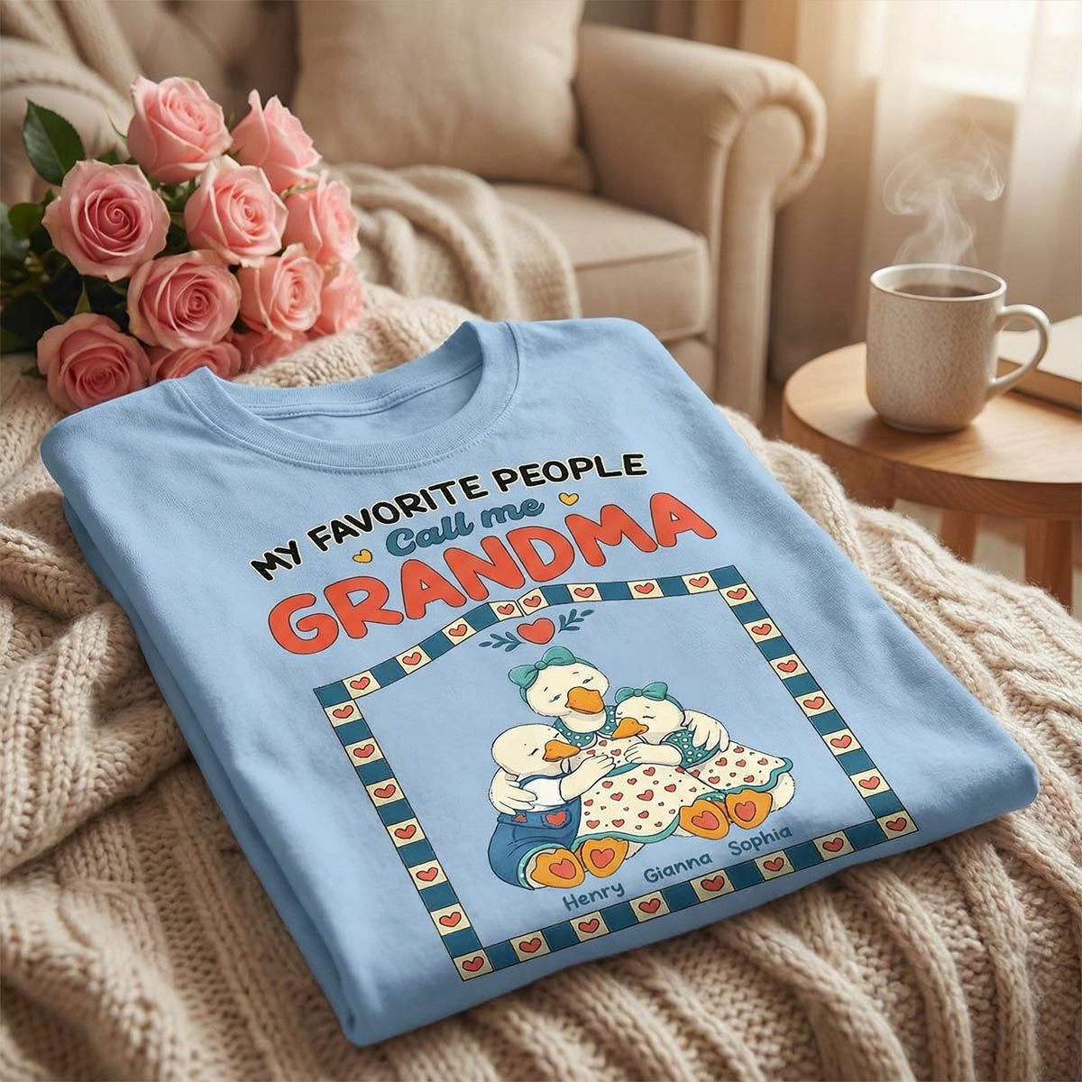 Old School Vintage Grandma Goose - Personalized Shirt - Gift For Grandma